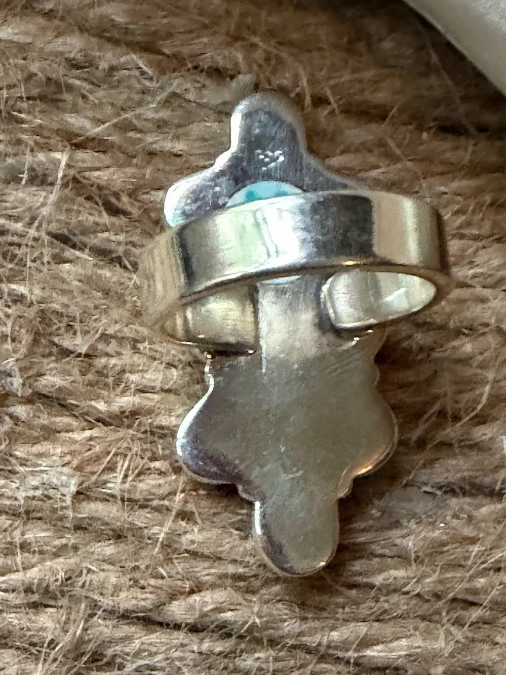 Turquoise and Palomino  Stone Flower Sterling Silver Ring - Stamped 925